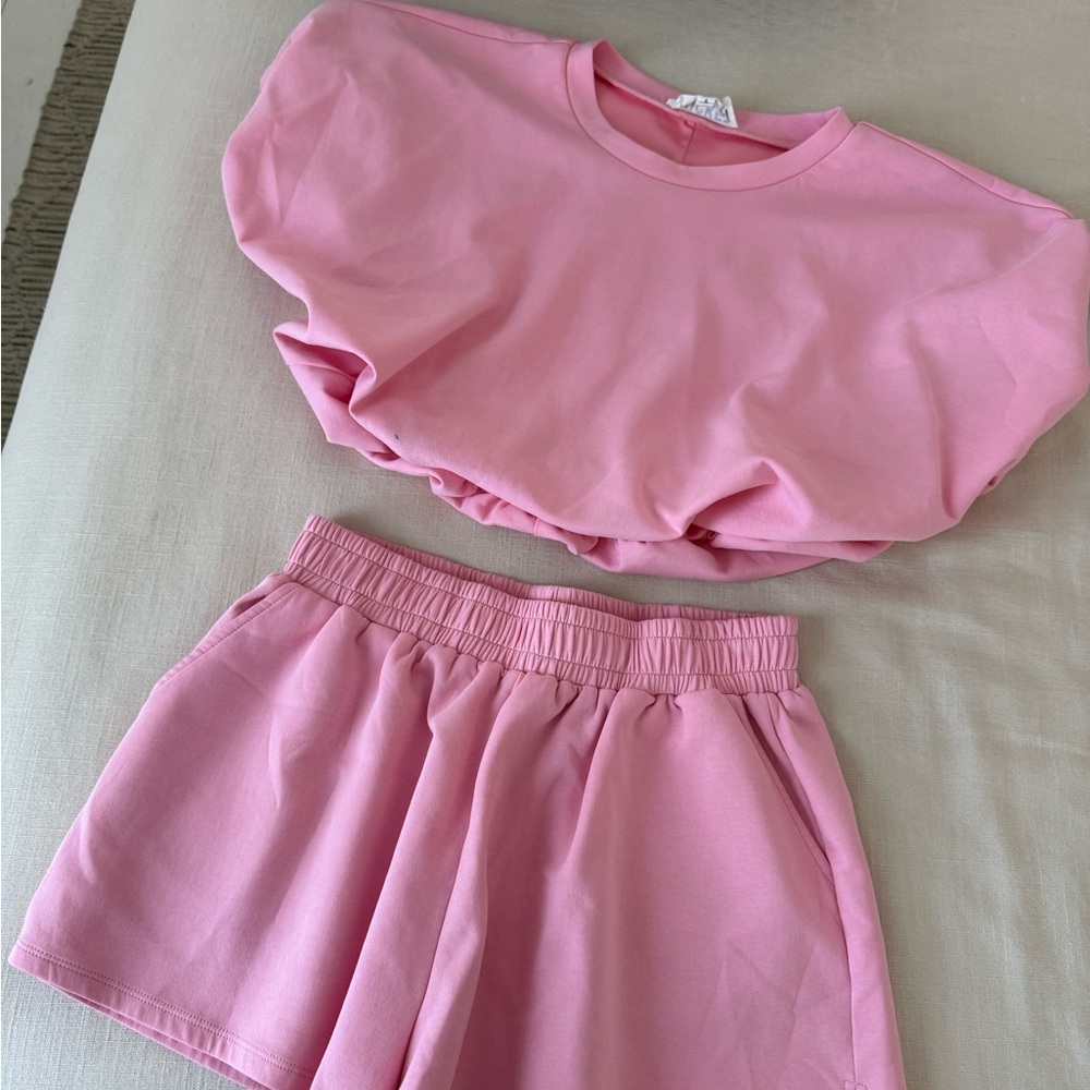 Pink T-Shirt and Shorts Set
